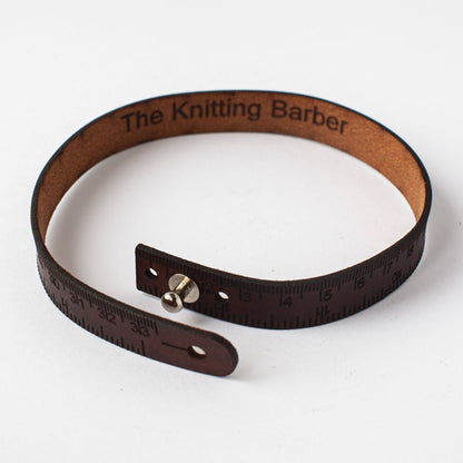 Bracelet mètre (Ruler) en cuir The Knitting Barber coloris Coffee