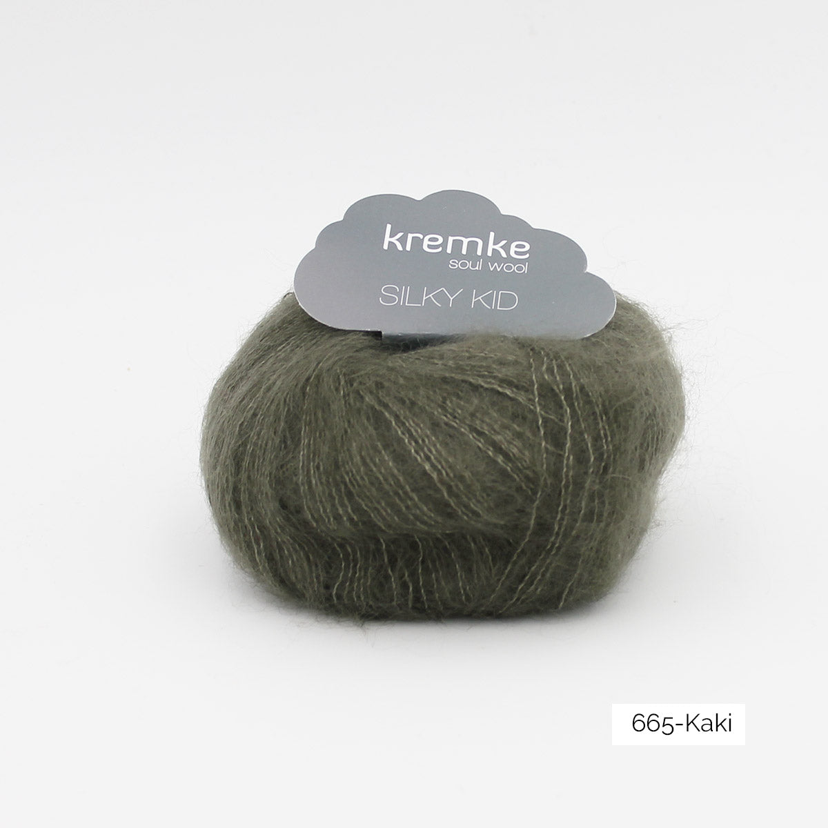 Pelote de Silky Kid de Kremke Soul Wool coloris 16_665 Kaki