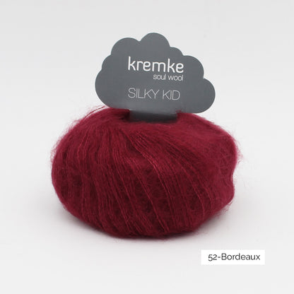 Pelote de Silky Kid de Kremke Soul Wool coloris 19_052 Bordeaux