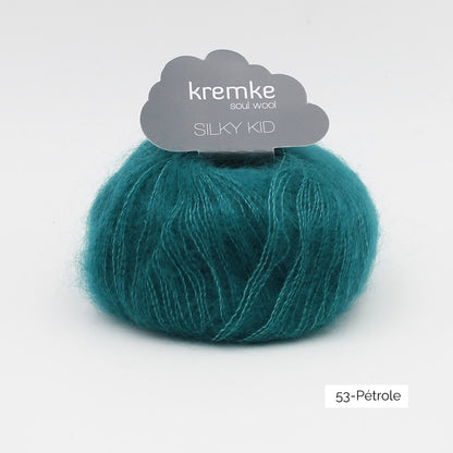 Pelote de Silky Kid de Kremke Soul Wool coloris 19_053 Pétrole