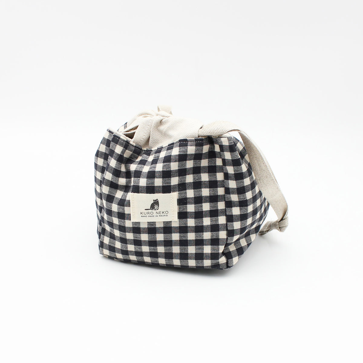 Sac à projet nomade Anne de Kuro Neko coloris Noir & Blanc
