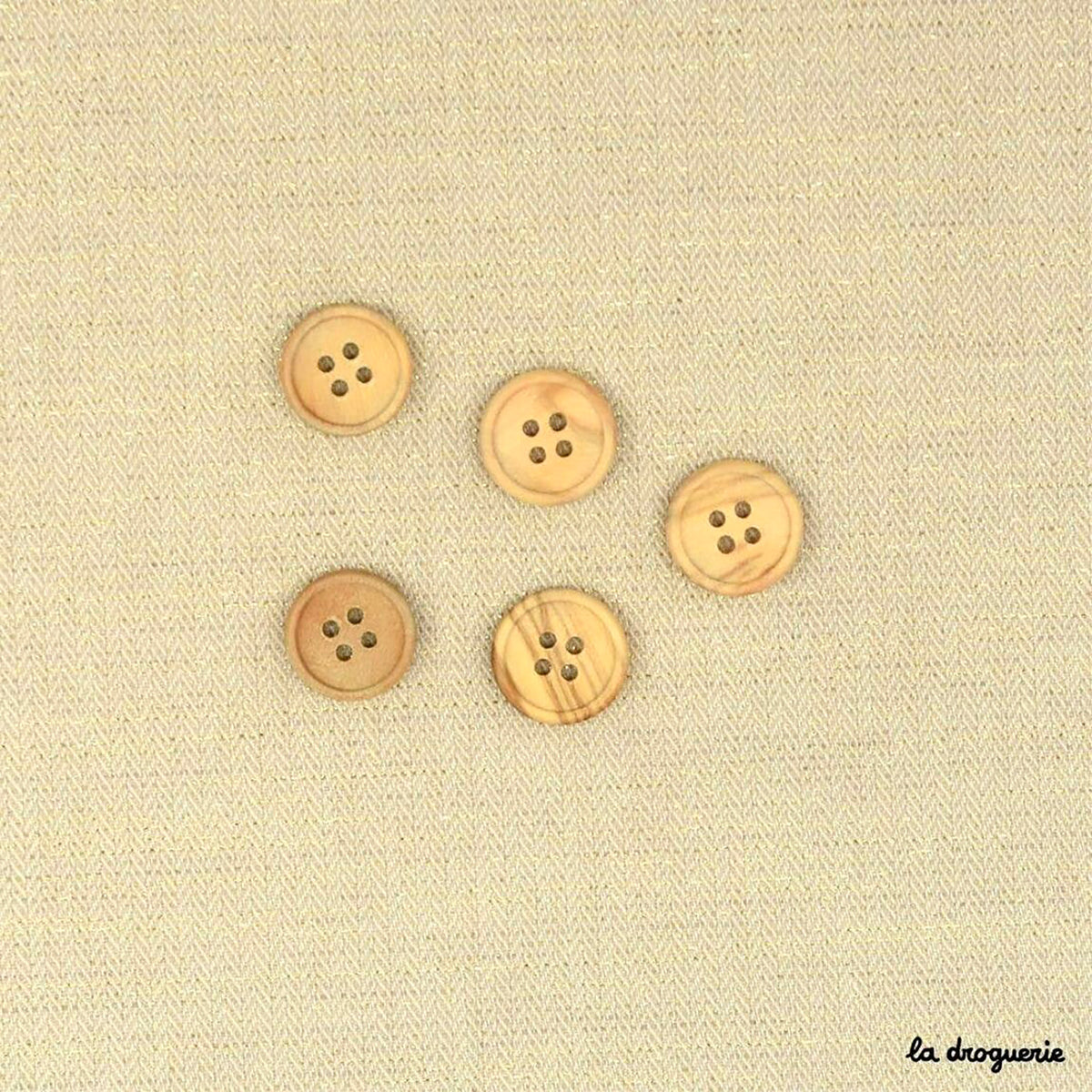 Boutons La Droguerie modèle Olivier Bourrelet Fin (4 Trous ; 15mm)