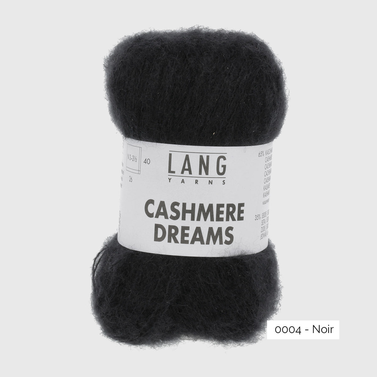 Echeveau de Cashmere Dreams de Lang Yarns coloris 0004 Noir