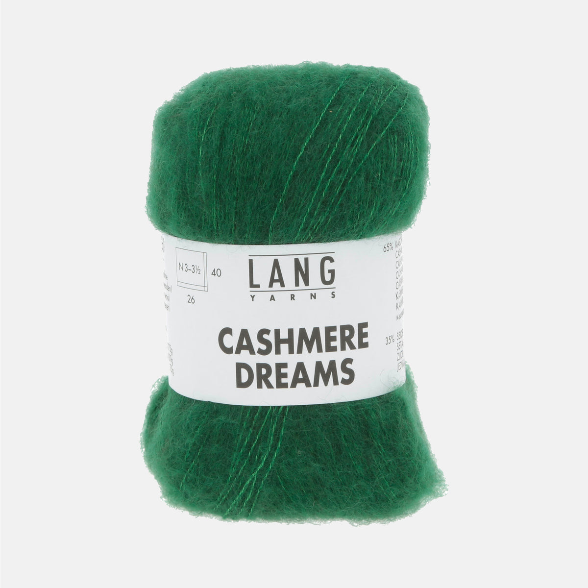 Echeveau de Cashmere Dreams de Lang Yarns, coloris 0018 Vert Emeraude