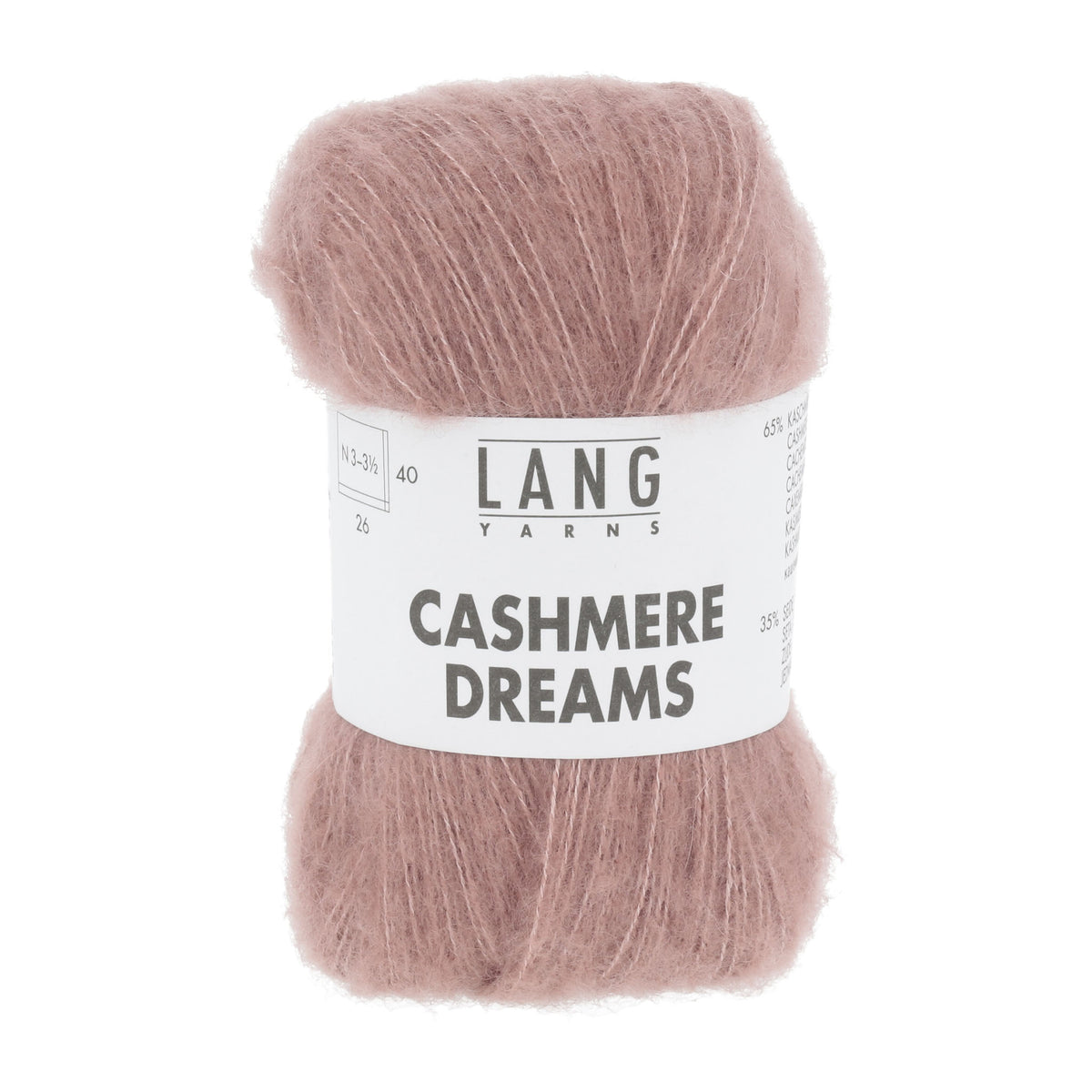 Echeveau de Cashmere Dreams de Lang Yarns, coloris 0019 Rose Poudré