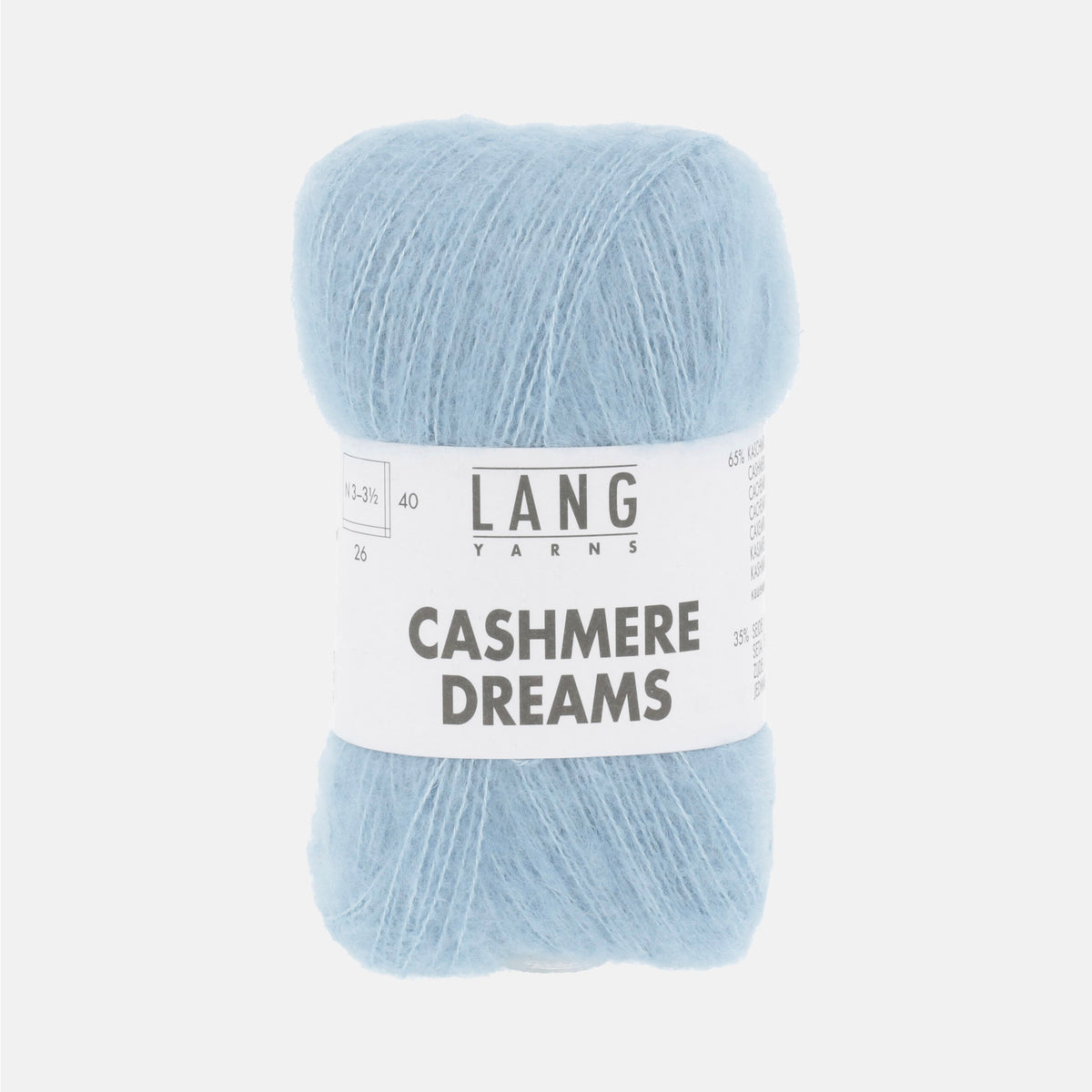 Echeveau de Cashmere Dreams de Lang Yarns, coloris 0021 Bleu Glacier