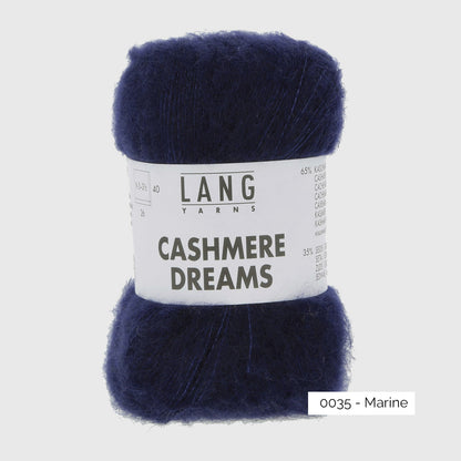 Echeveau de Cashmere Dreams de Lang Yarns, coloris 0035 Marine