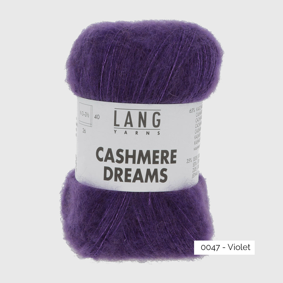 Echeveau de Cashmere Dreams de Lang Yarns, coloris 0047 Violet