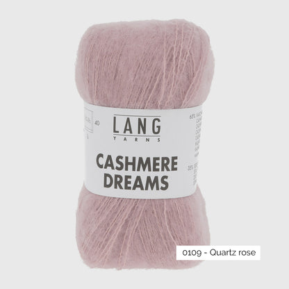 Echeveau de Cashmere Dreams de Lang Yarns, coloris 0109 Quartz Rose