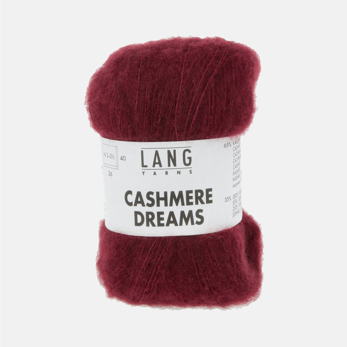 Echeveau de Cashmere Dreams de Lang Yarns coloris 064 Lie de Vin