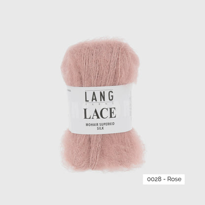 Mohair Lace de Lang Yarns, coloris 0028 Rose