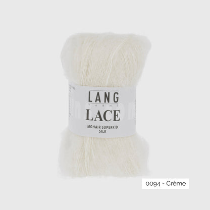 Mohair Lace de Lang Yarns, coloris coloris 0094 Crème