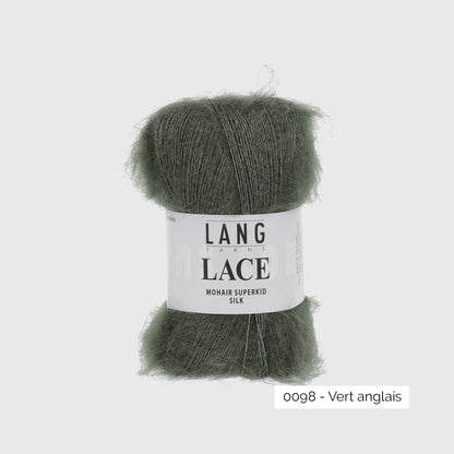 Mohair Lace de Lang Yarns, coloris 0098 Vert Anglais