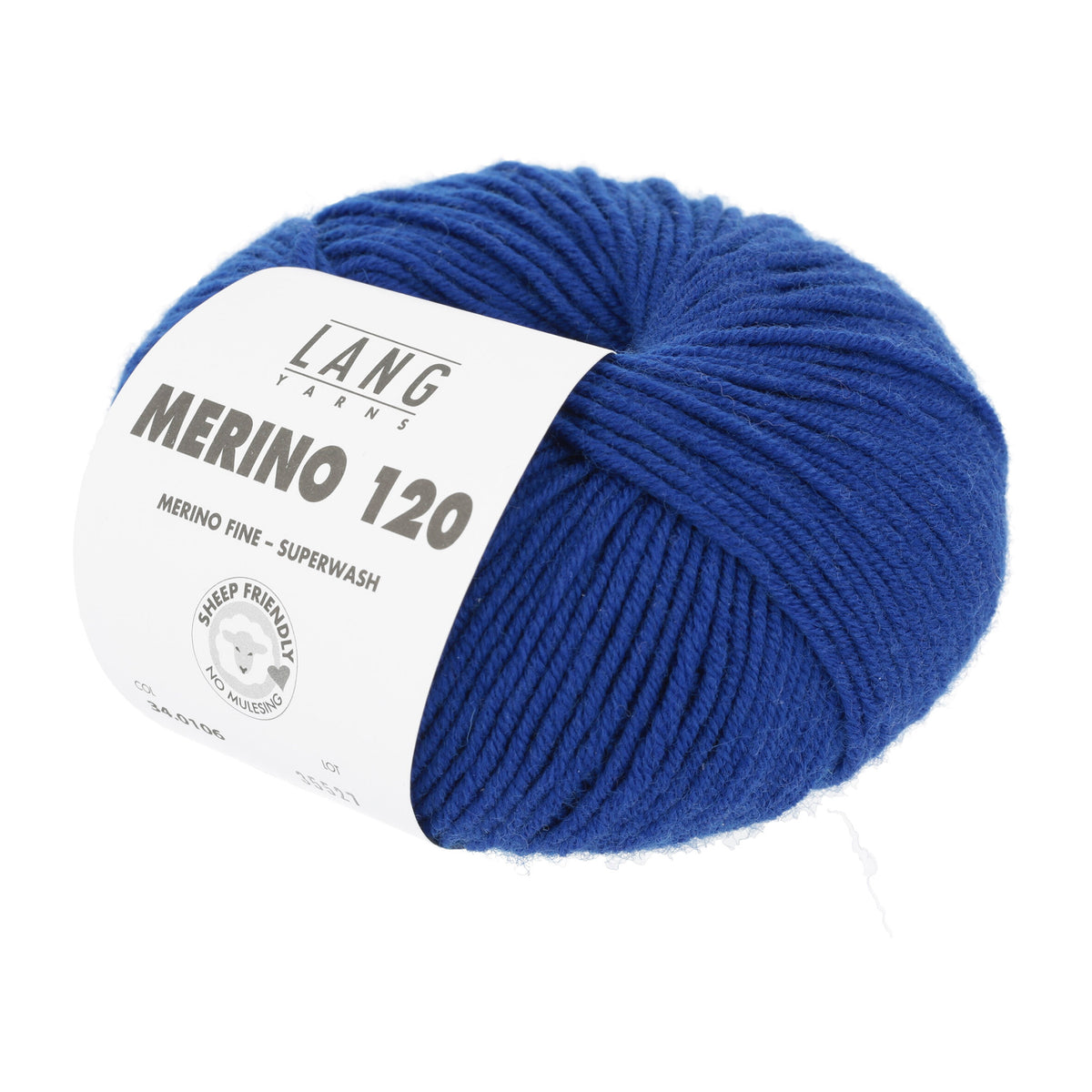 Pelote de Merino 120 de Lang Yarns coloris 106 Cobalt