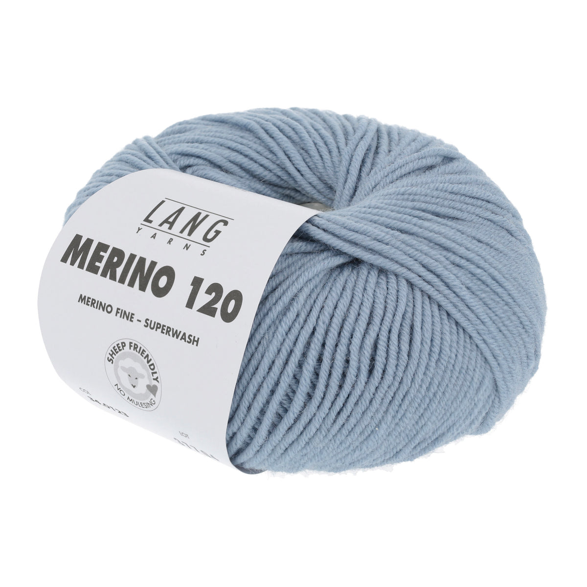 Pelote de Merino 120 de Lang Yarns coloris 123 Bleu Grisé