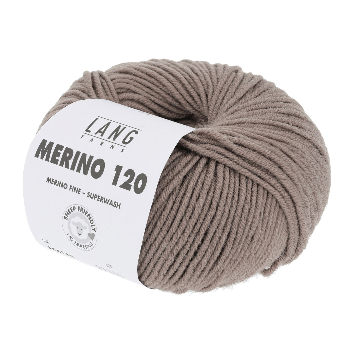 Pelote de Merino 120 de Lang Yarns coloris 126 Marron Glacé