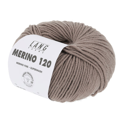 Pelote de Merino 120 de Lang Yarns coloris 126 Marron Glacé