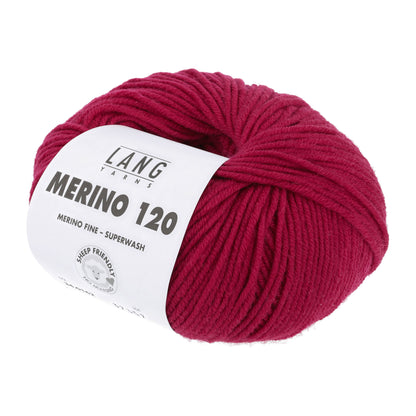 Pelote de Merino 120 de Lang Yarns coloris 162 Griotte