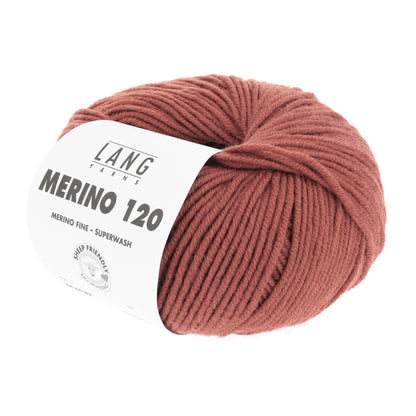 Pelote de Merino 120 de Lang Yarns coloris 187 Châtaigne