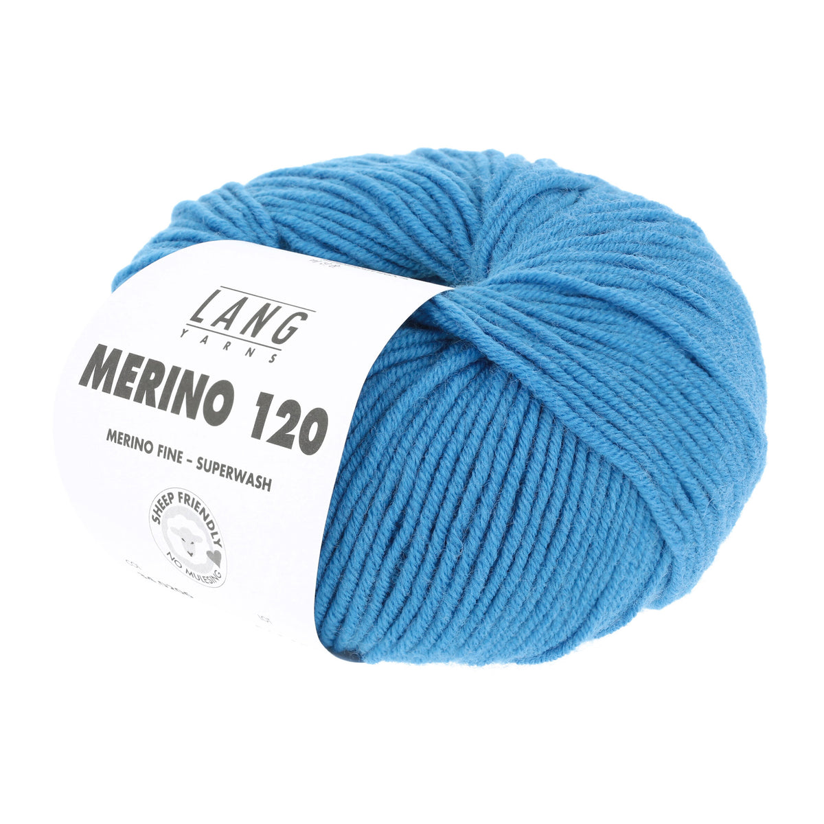 Pelote de Merino 120 de Lang Yarns coloris 206 Azur