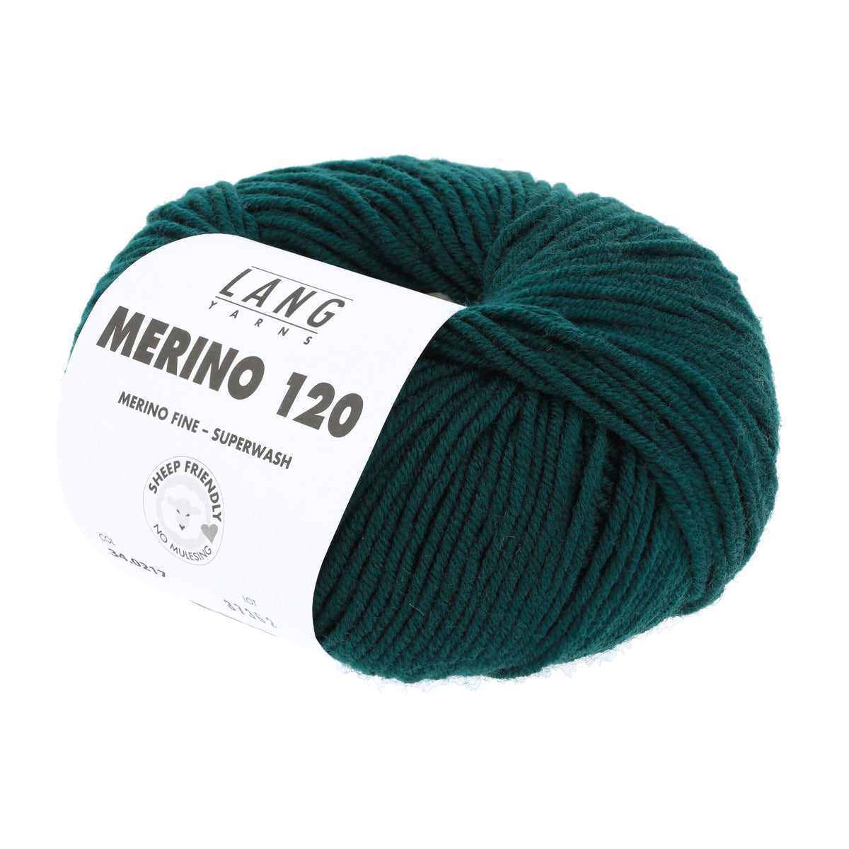 Pelote de Merino 120 de Lang Yarns coloris 217 Vert Bouteille
