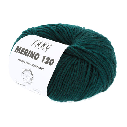 Pelote de Merino 120 de Lang Yarns coloris 217 Vert Bouteille