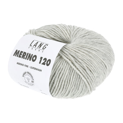 Pelote de Merino 120 de Lang Yarns coloris 223 Gris Clair Chiné