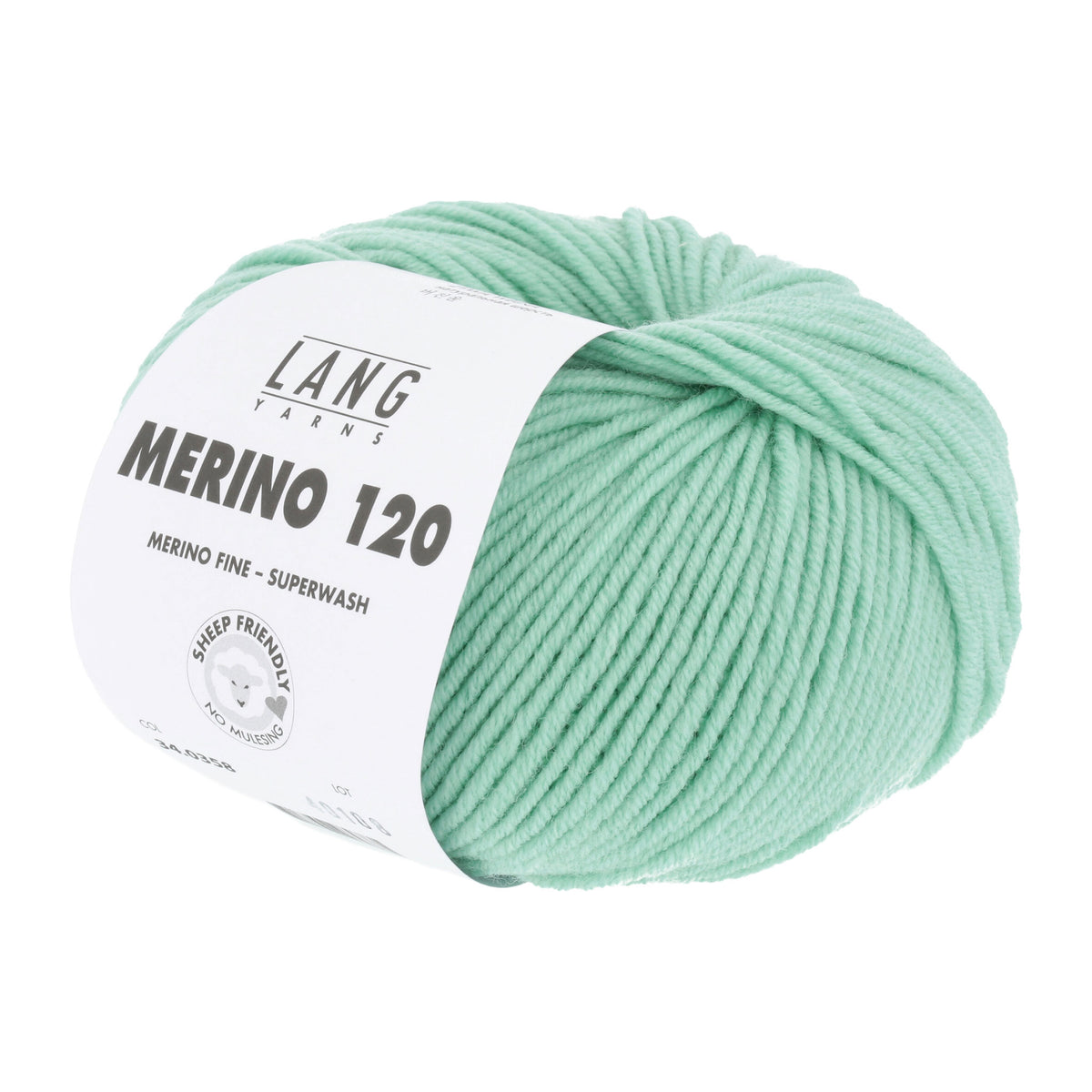 Pelote de Merino 120 de Lang Yarns coloris 358 Menthe