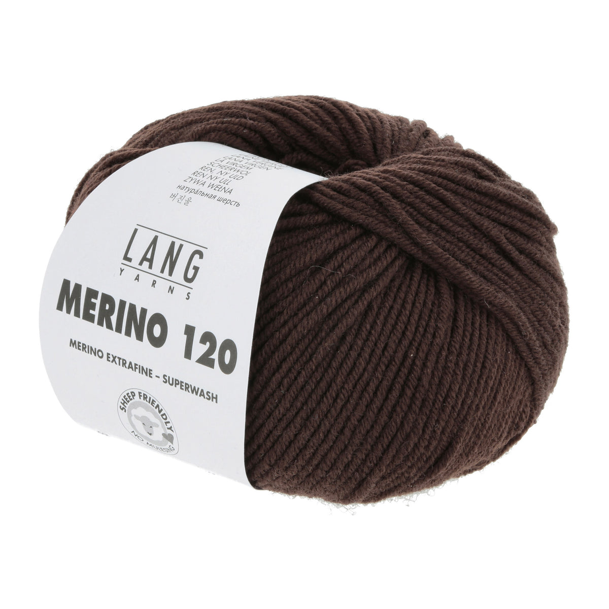 Pelote de Merino 120 de Lang Yarns coloris 468 Chocolat