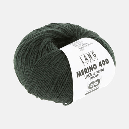 Pelote de Merino 400 Lace de Lang Yarns, coloris 0318 Bouteille