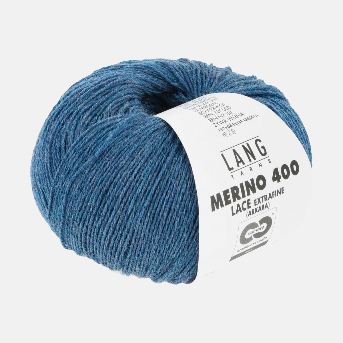 Pelote de Merino 400 Lace de Lang Yarns, coloris 0333 Saphir