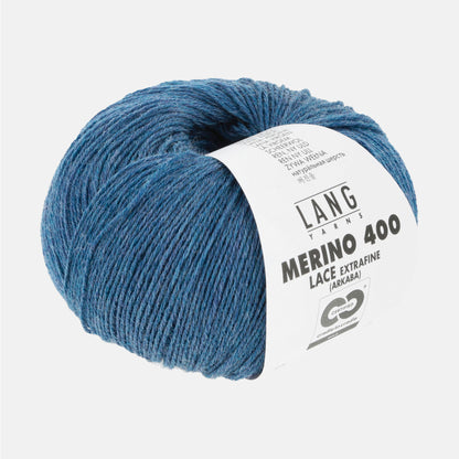 Pelote de Merino 400 Lace de Lang Yarns, coloris 0333 Saphir