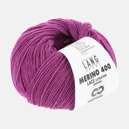 Pelote de Merino 400 Lace de Lang Yarns, coloris 0366 Bruyère