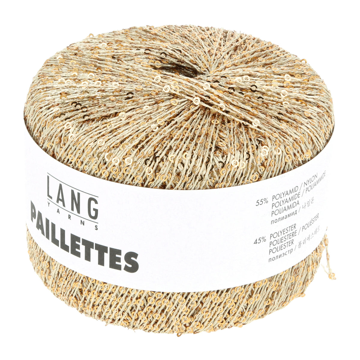 Pelote de Paillettes de Lang Yarns coloris 096 Doré