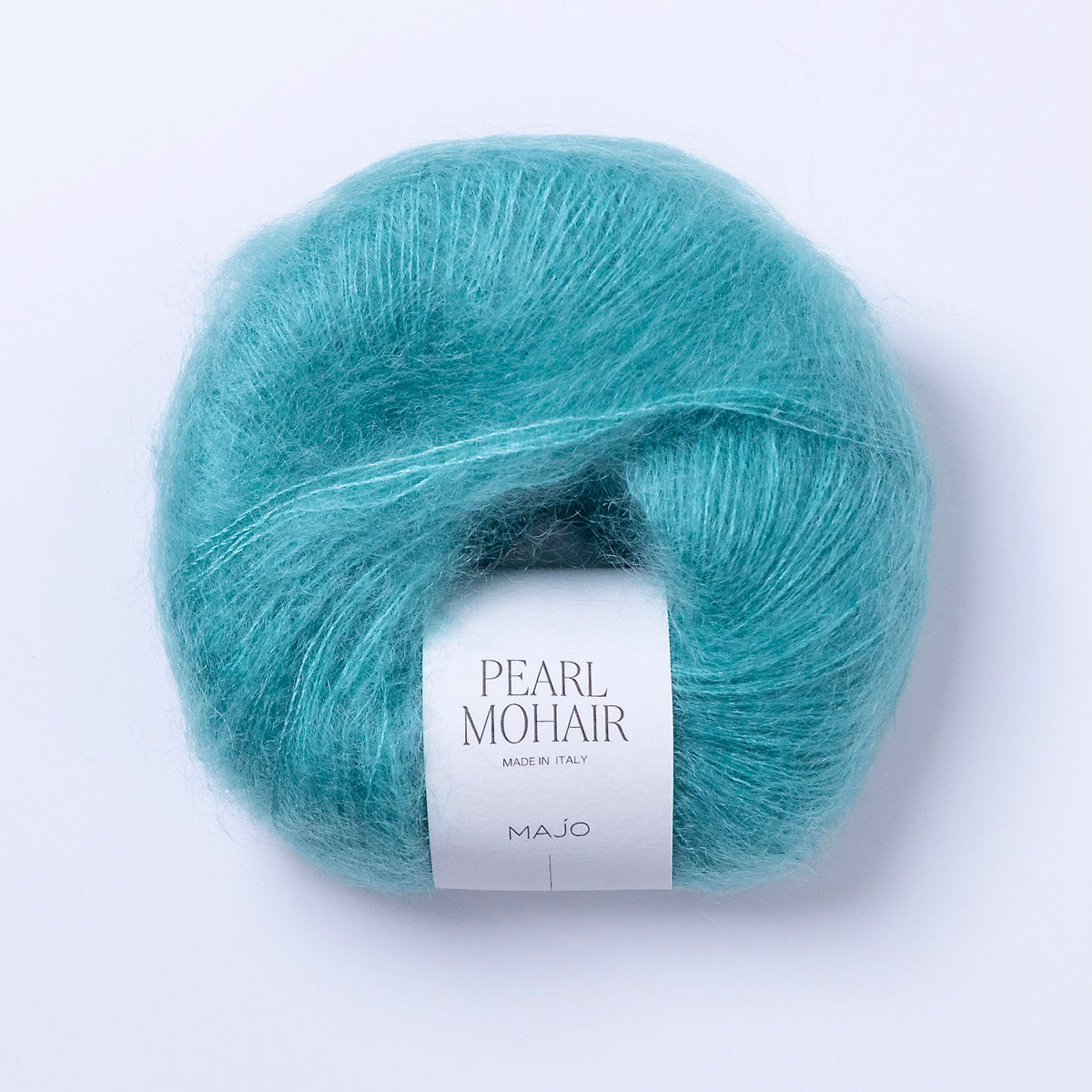 Pelote de Pearl Mohair de Majo Garn, coloris 800 Aqua