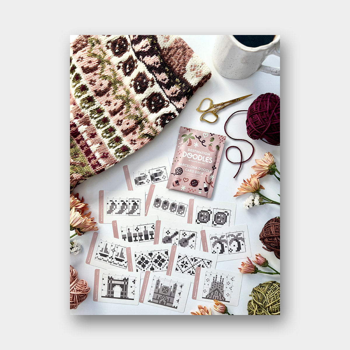 Doodle Card Deck de Pacific Knits Co, modèle Barcelona (foil pack)