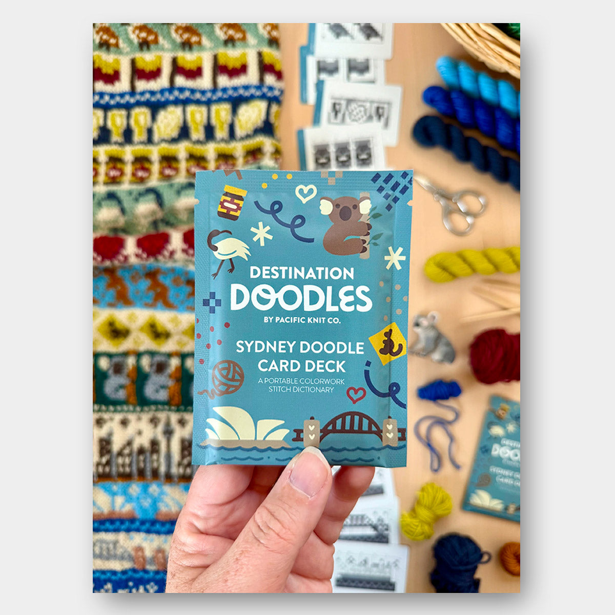 Doodle Card Deck de Pacific Knits Co, modèle Sydney (foil pack)