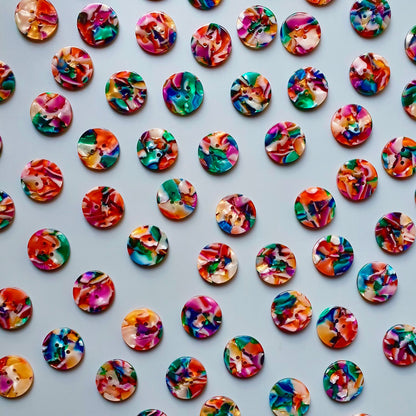Boutons Pigeon Wishes, modèle Kaleidoscope, diamètre 20mm