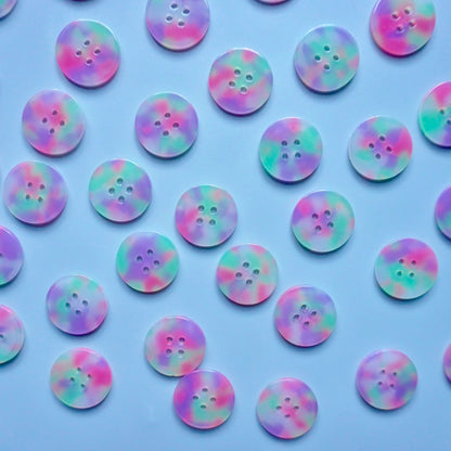 Boutons Pigeon Wishes, modèle Tie Dye, diamètre 25mm