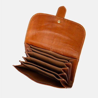 Pochette à soufflets Re:Designed P018 coloris Burned Tan