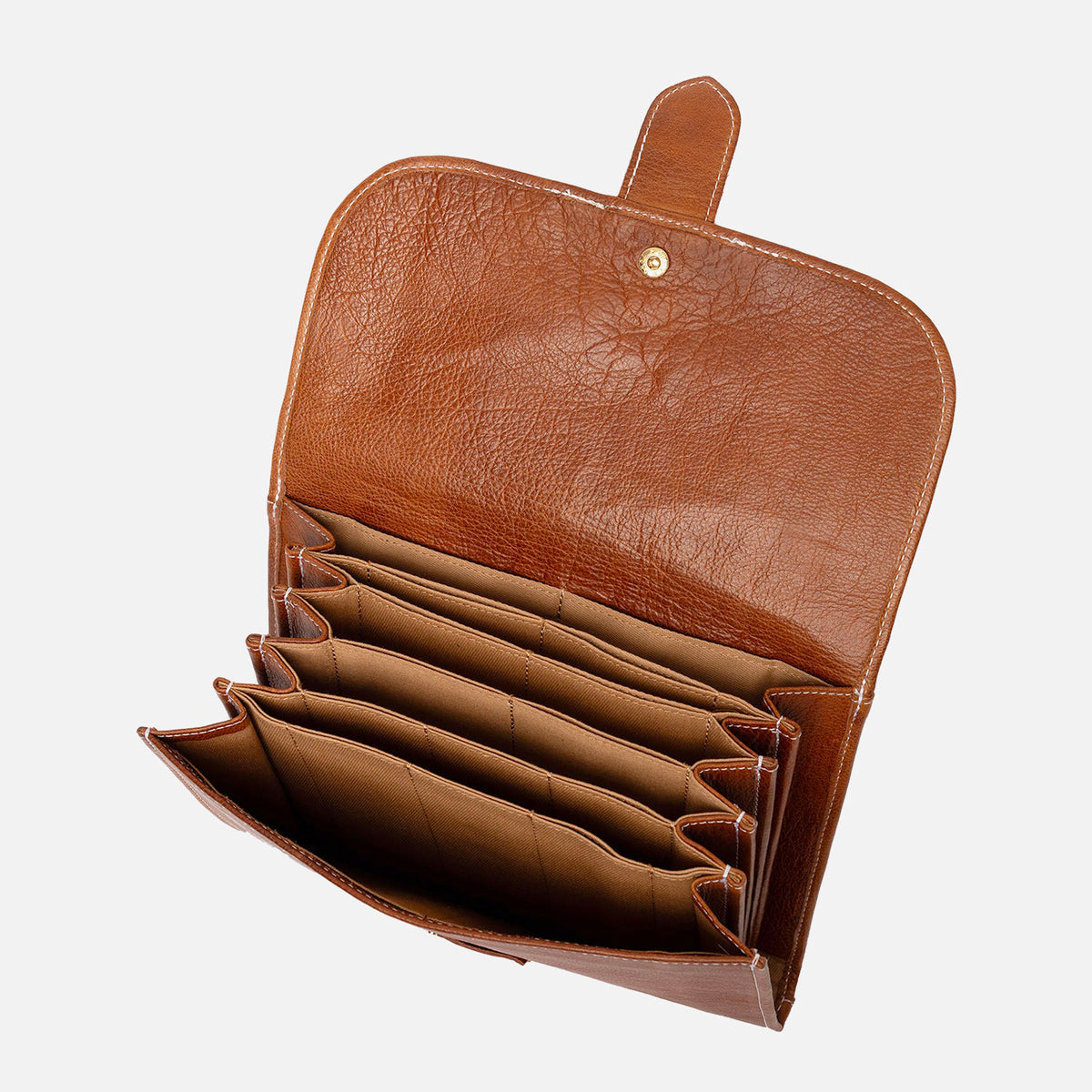 Pochette à soufflets Re:Designed P018 coloris Walnut