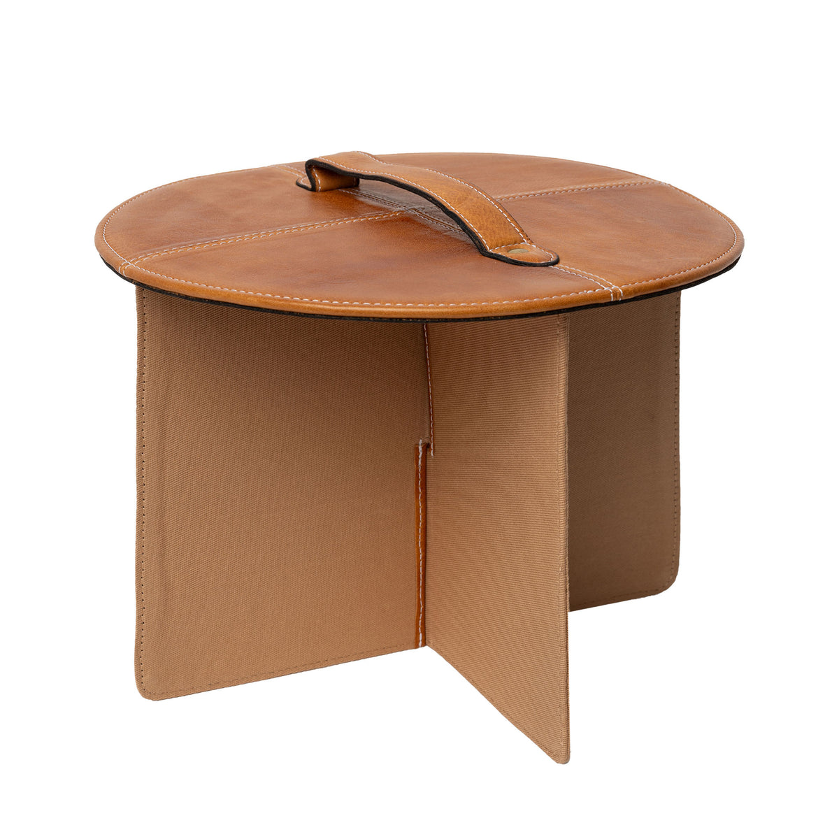 Ensemble couvercle et séparateur P050 de Re:Designed pour bucket bag P026, coloris Burned Tan