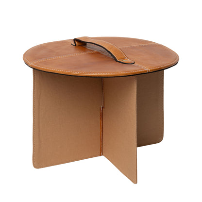 Ensemble couvercle et séparateur P050 de Re:Designed pour bucket bag P026, coloris Burned Tan