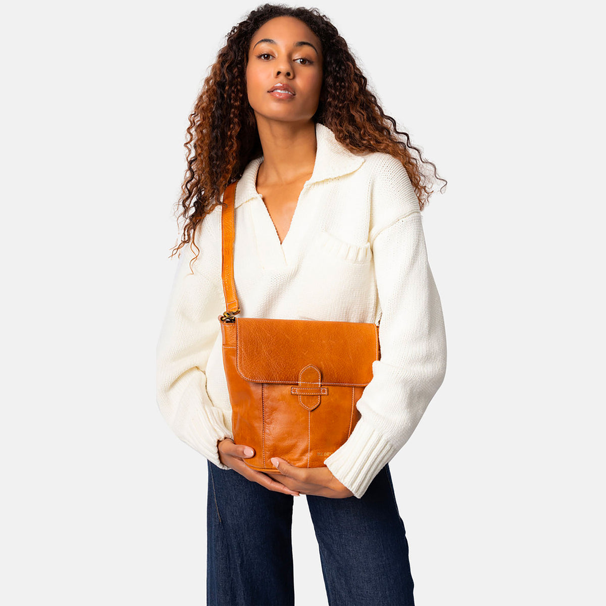 Sac à rabat P058 de Re:Designed coloris Burned Tan