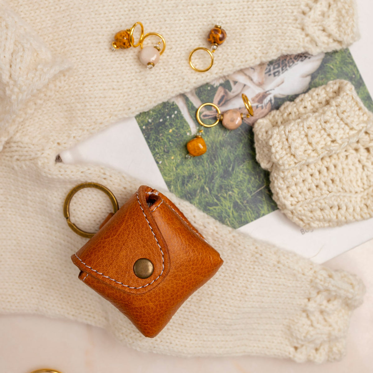 Porte-clés "Carré" P070 de Re:Designed, coloris Burned Tan