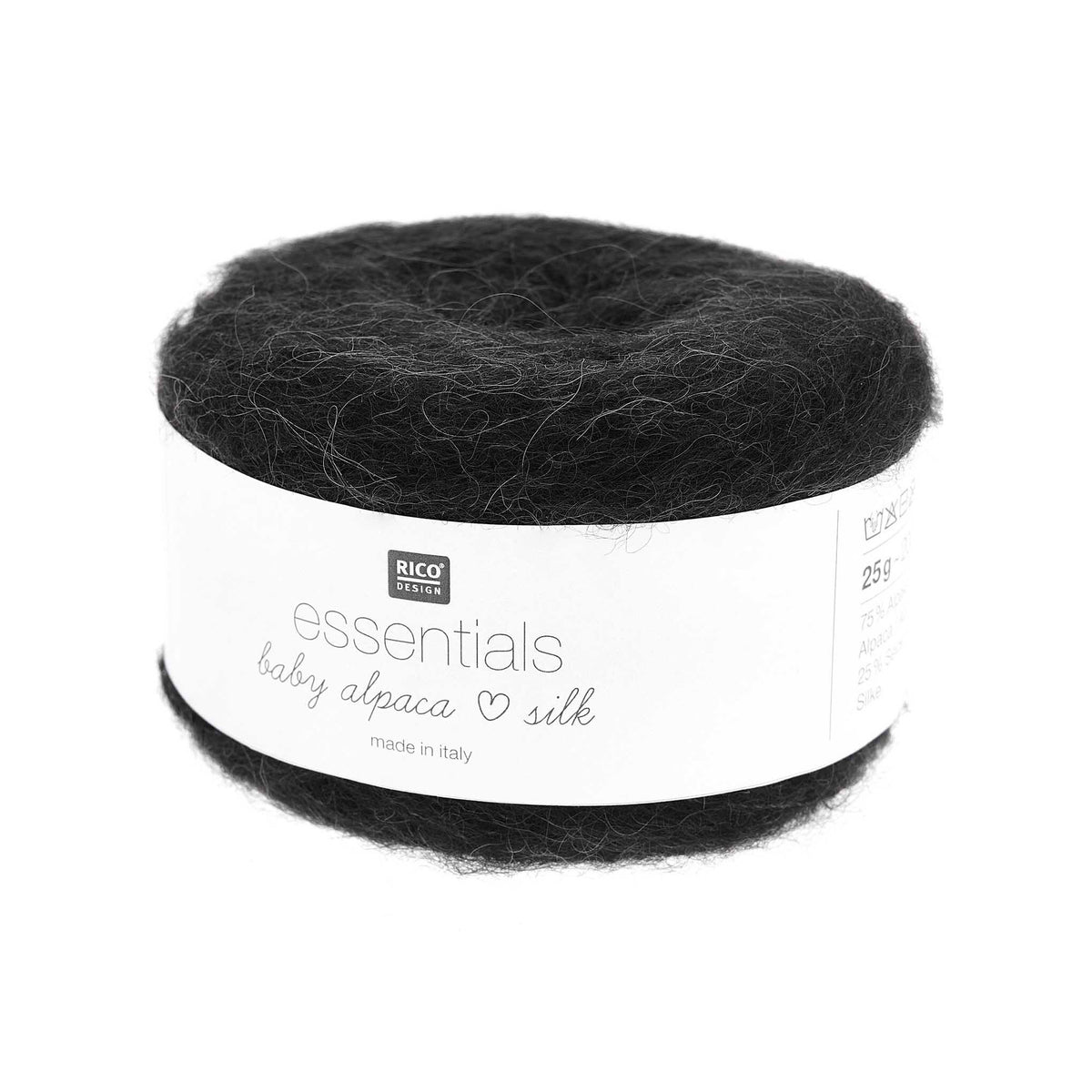 Cake de Baby Alpaca Loves Silk de Rico Design, coloris 06 Black