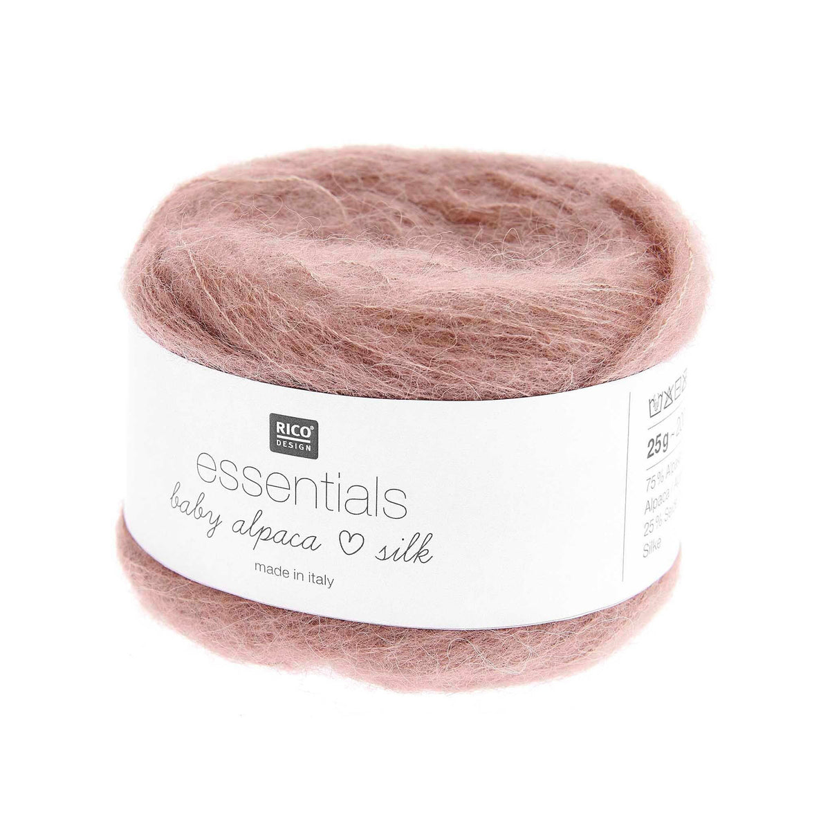 Cake de Baby Alpaca Loves Silk de Rico Design, coloris 07 Dusty Pink