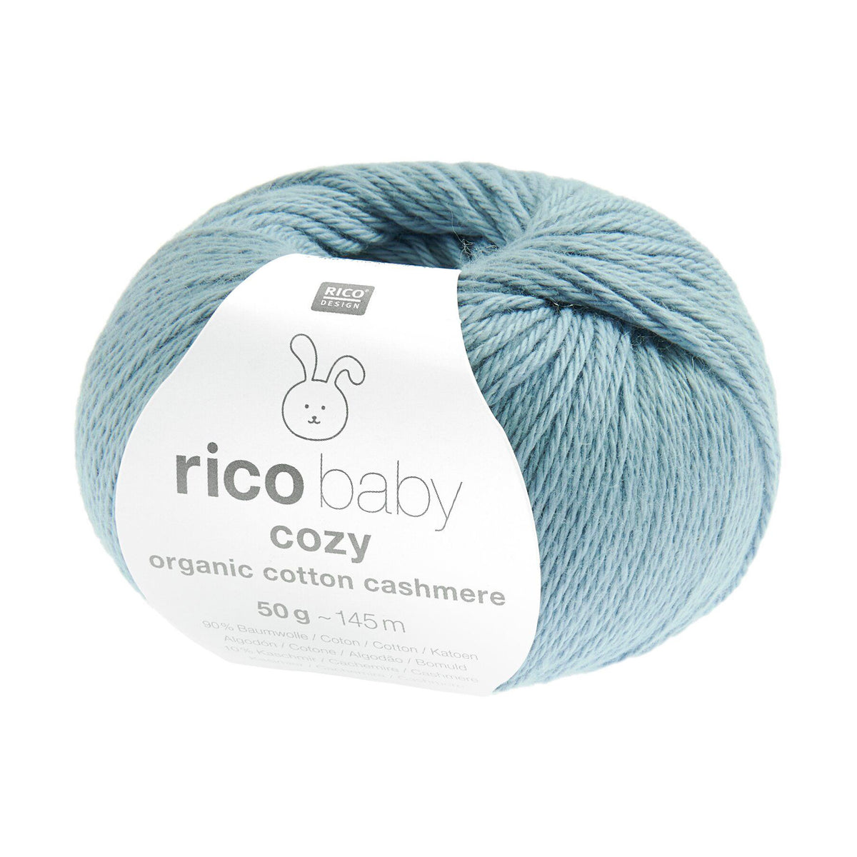 Pelote de Baby Cozy Organic Cotton Cashmere de Rico Design coloris 013 Bleu Pigeon