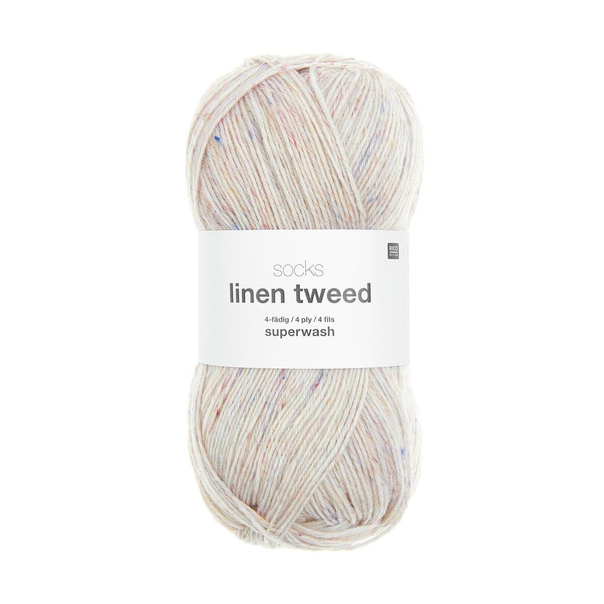 Socks Linen Tweed de Rico Design coloris 001 Crème