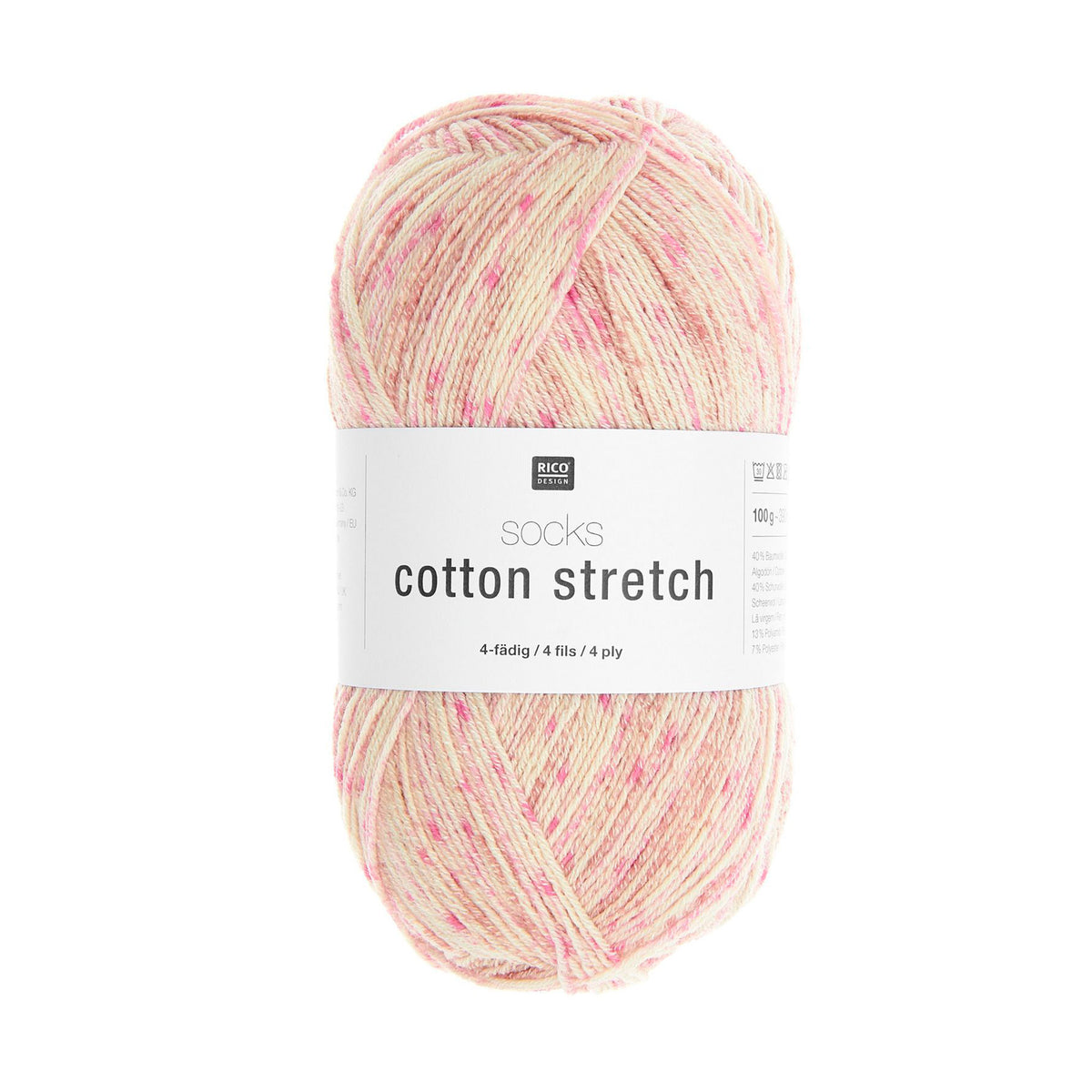 Socks Cotton Stretch de Rico Design coloris 002 Pinky